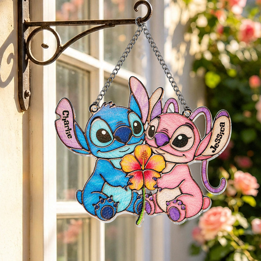 Personalized 3D Printed Glass Suncatcher Ohana Theme Gift 3D Printed Glass Suncatcher GradoCreations