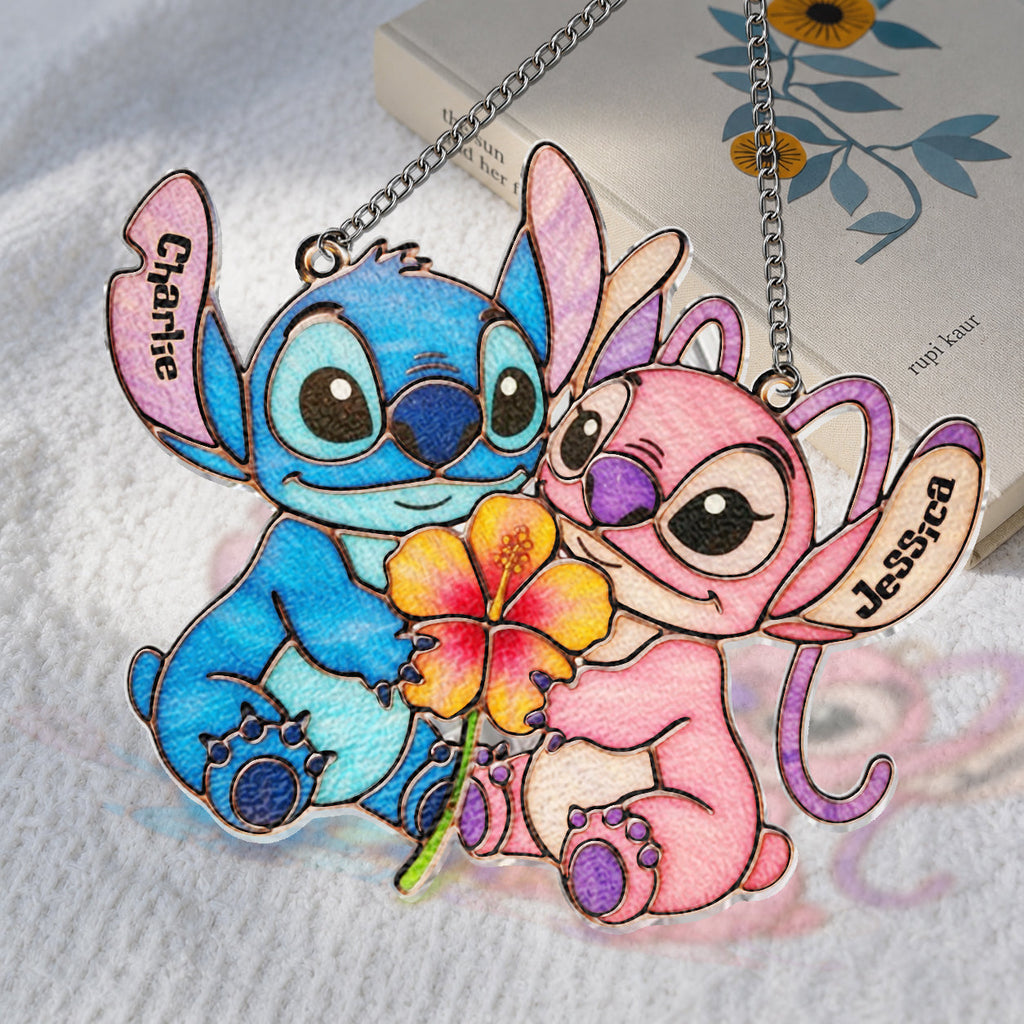 Personalized 3D Printed Glass Suncatcher Ohana Theme Gift 3D Printed Glass Suncatcher GradoCreations