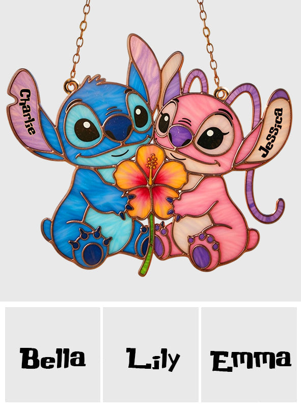 Personalized 3D Printed Glass Suncatcher Ohana Theme Gift 3D Printed Glass Suncatcher GradoCreations
