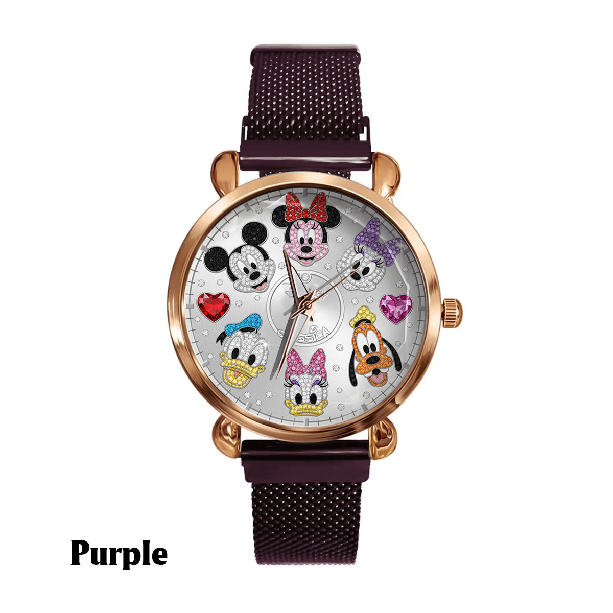 Personalized Disney Characters Women Hand Watch Custom Name Gift Women Hand Watch GradoCreations