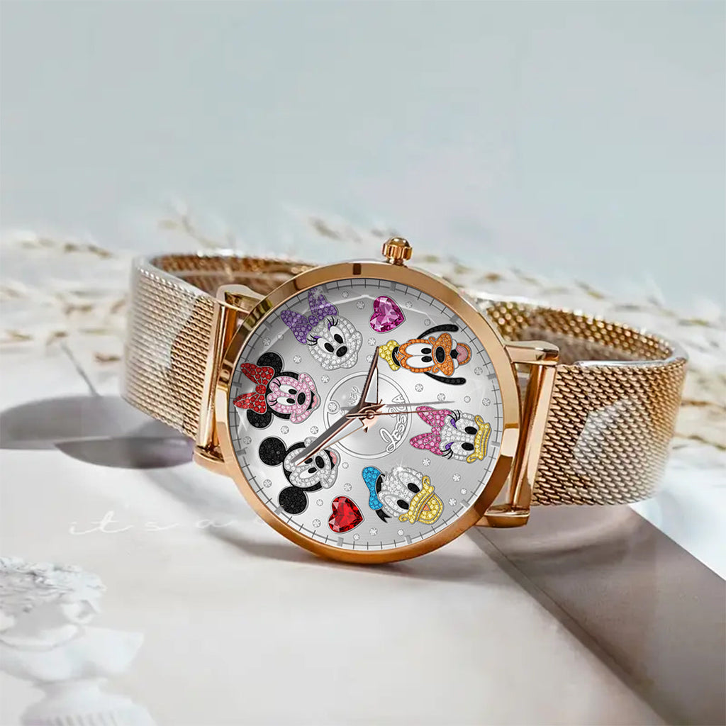 Personalized Disney Characters Women Hand Watch Custom Name Gift Women Hand Watch GradoCreations