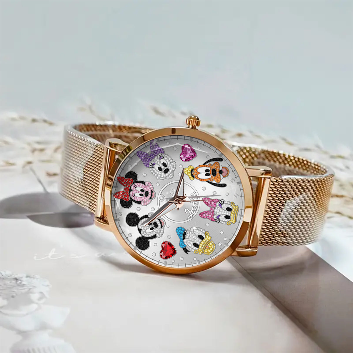 Personalized Disney Characters Women Hand Watch Custom Name Gift Women Hand Watch GradoCreations