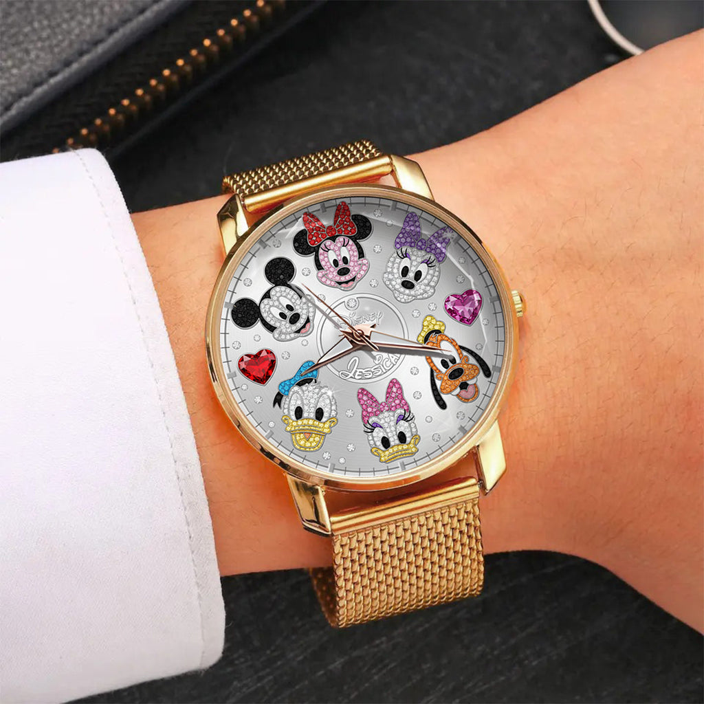 Personalized Disney Characters Women Hand Watch Custom Name Gift Women Hand Watch GradoCreations