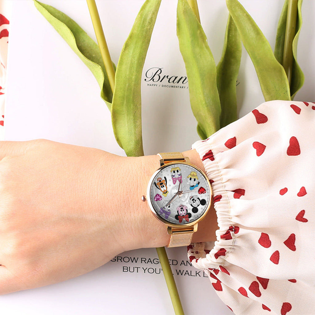 Personalized Disney Characters Women Hand Watch Custom Name Gift Women Hand Watch GradoCreations