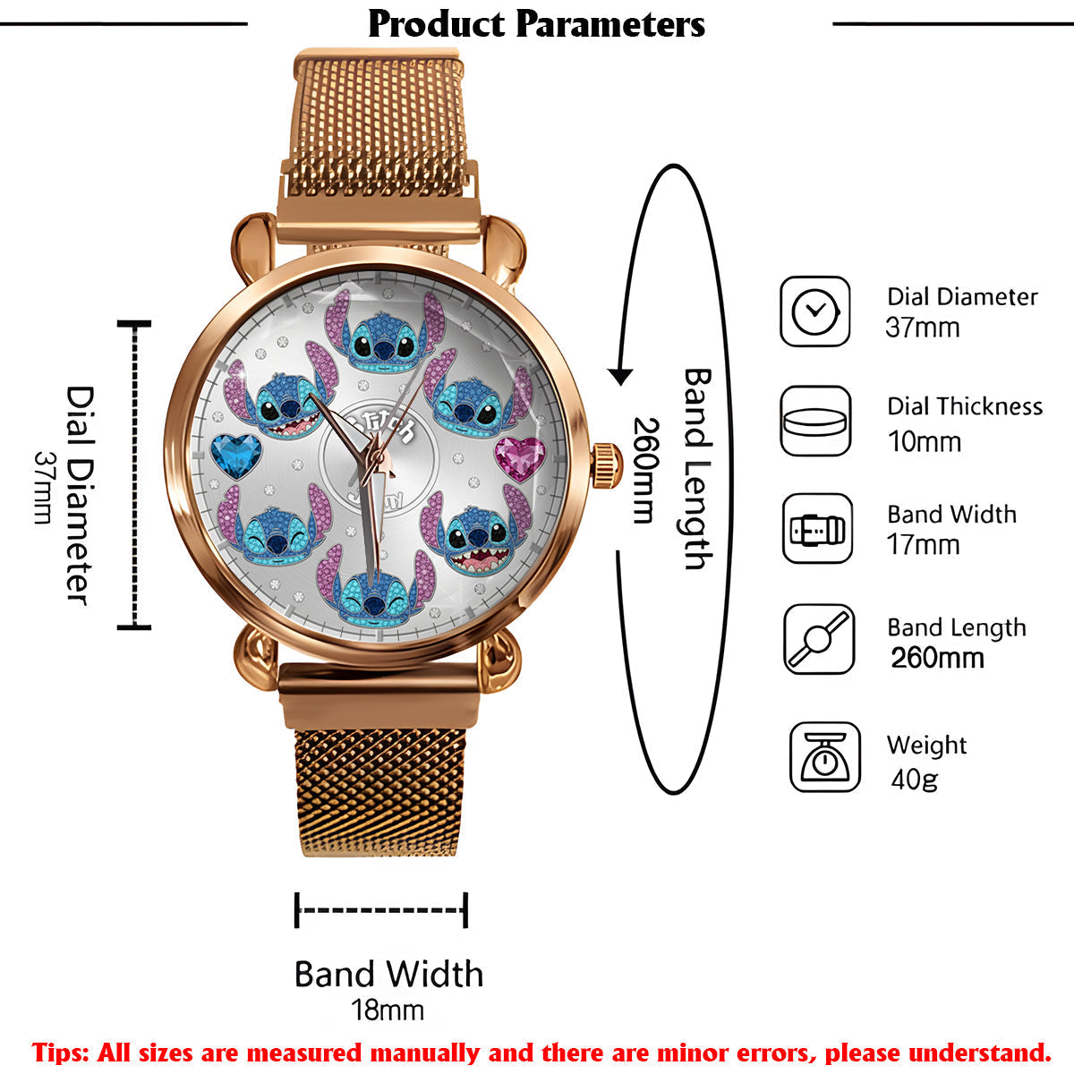 Personalized Stitch Women’s Hand Watch Custom Name Gift Idea Women Hand Watch GradoCreations