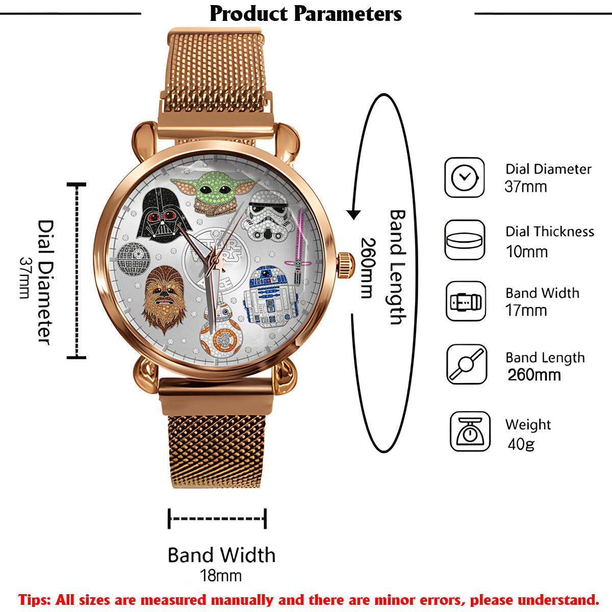 Personalized Star Wars Women's Hand Watch with Unique Design Women Hand Watch GradoCreations