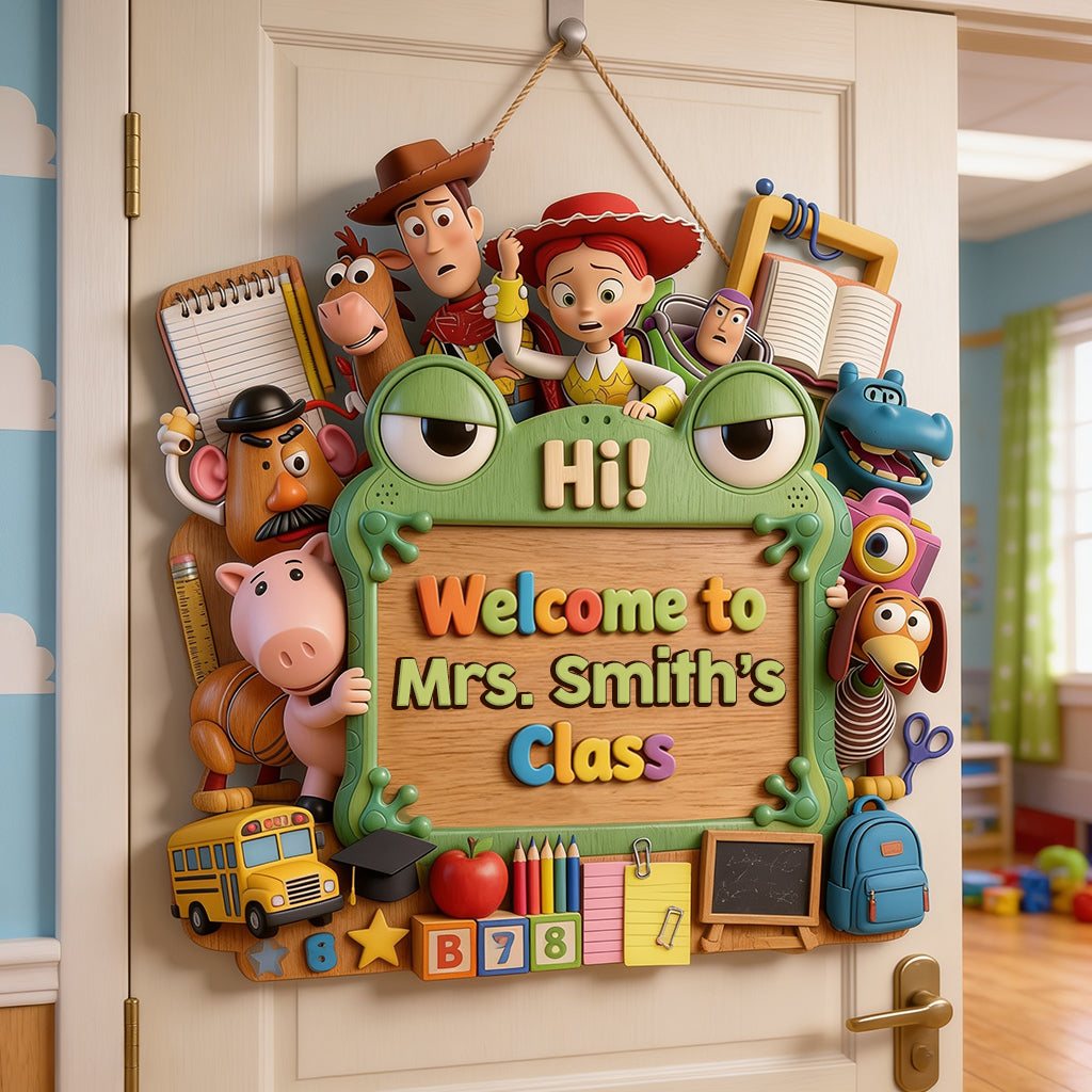 Personalized Teacher Welcome Sign Custom Wood Plaque Gift Wood Sign GradoCreations