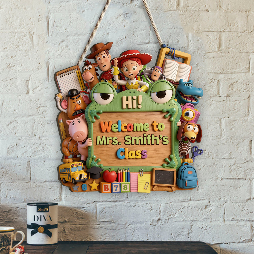Personalized Teacher Welcome Sign Custom Wood Plaque Gift Wood Sign GradoCreations
