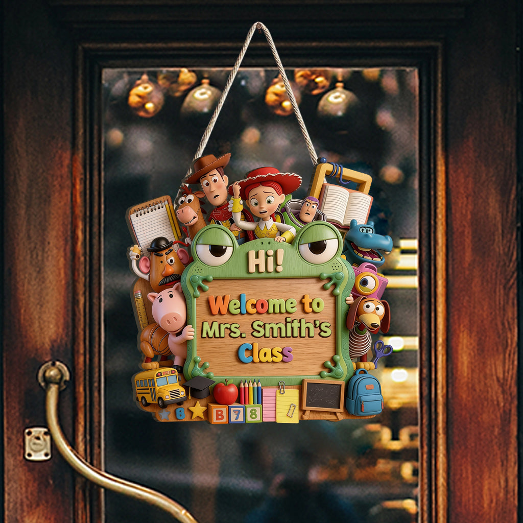 Personalized Teacher Welcome Sign Custom Wood Plaque Gift Wood Sign GradoCreations