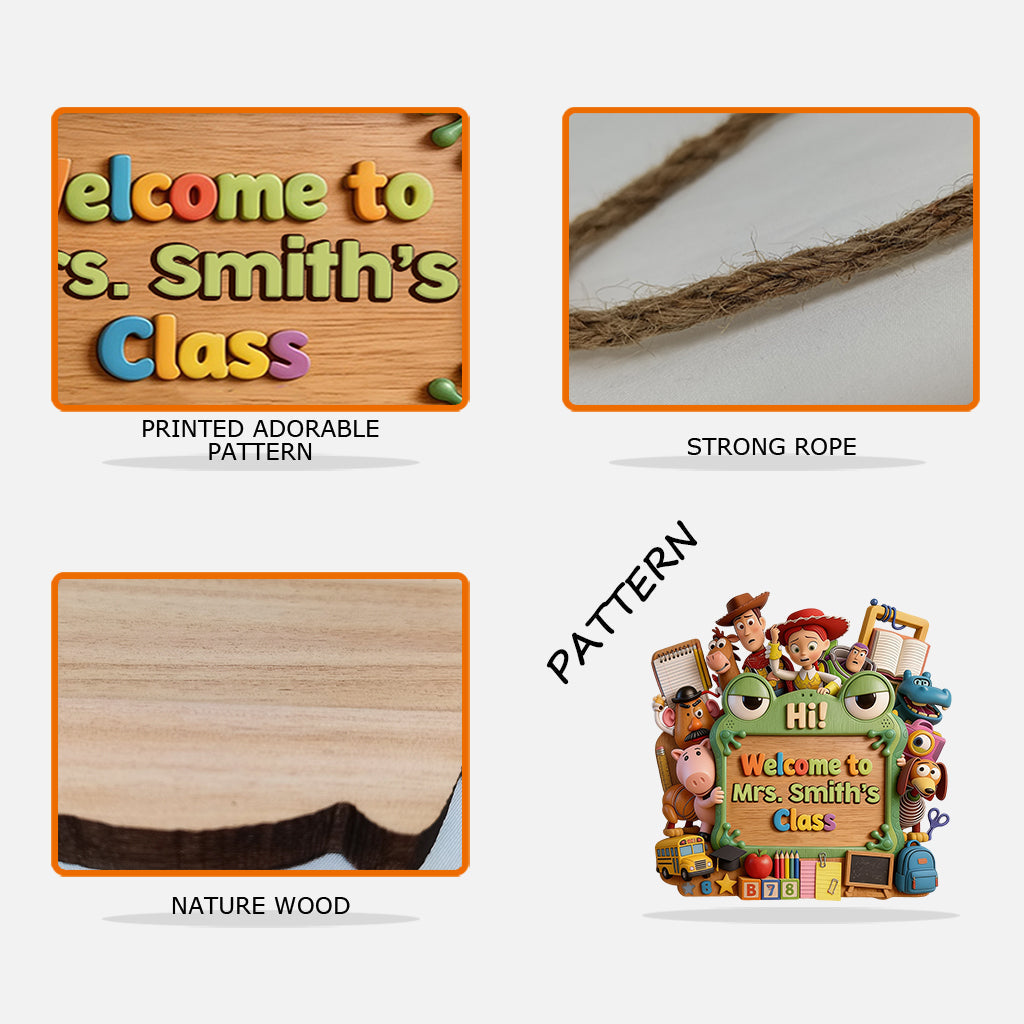 Personalized Teacher Welcome Sign Custom Wood Plaque Gift Wood Sign GradoCreations