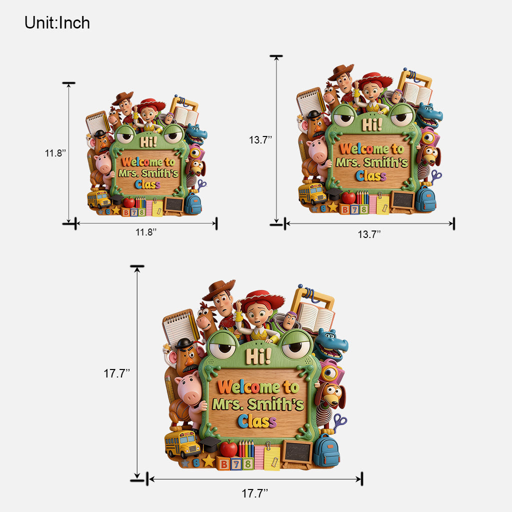 Personalized Teacher Welcome Sign Custom Wood Plaque Gift Wood Sign GradoCreations