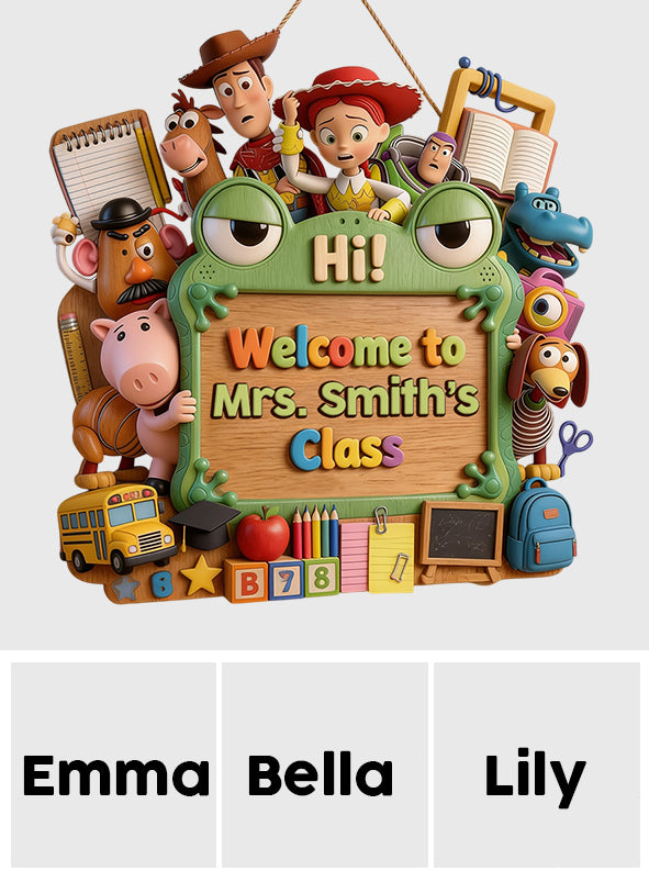 Personalized Teacher Welcome Sign Custom Wood Plaque Gift Wood Sign GradoCreations