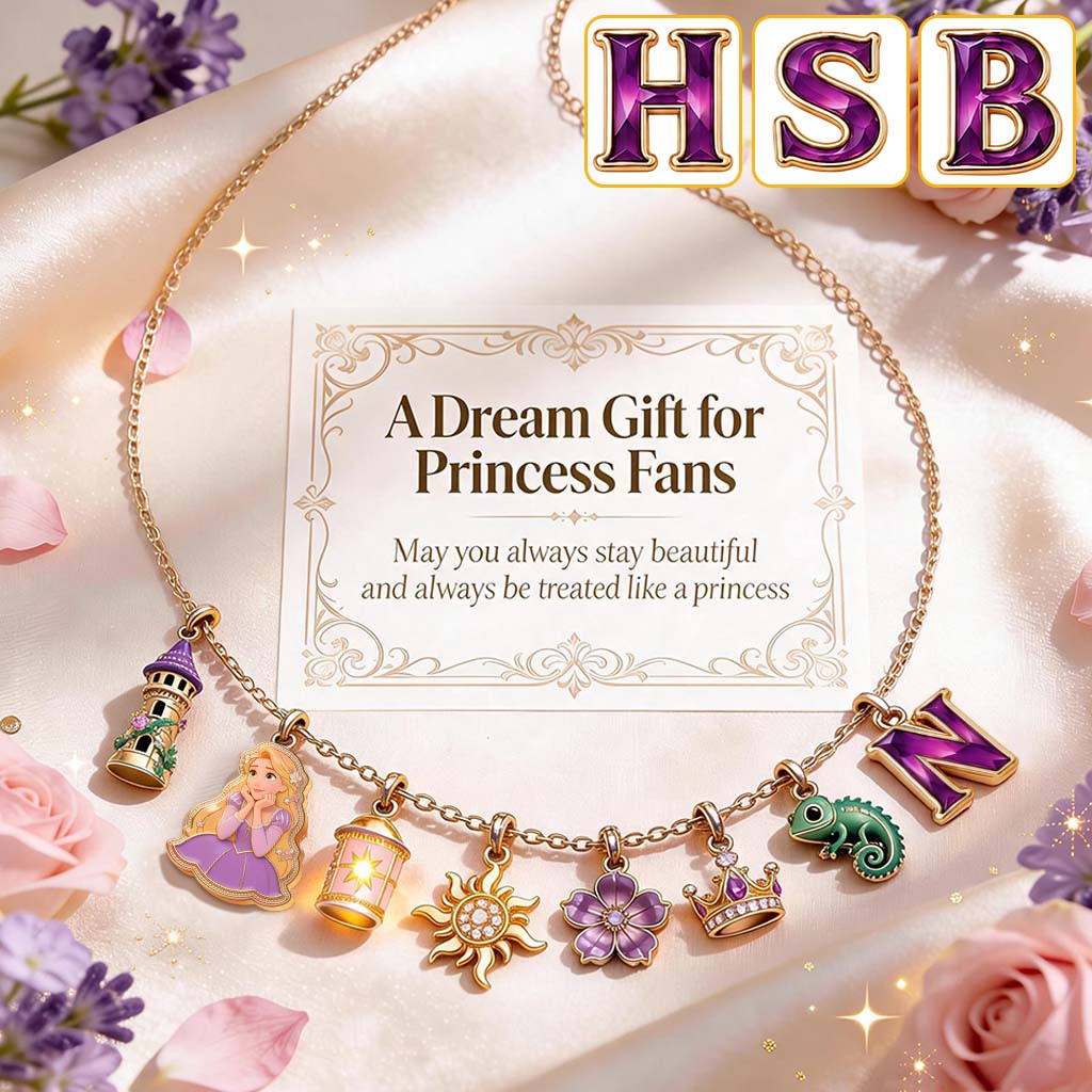 Personalized Metal Necklace with Custom Charms for Princess Fans Metal Necklaces With Pendants GradoCreations