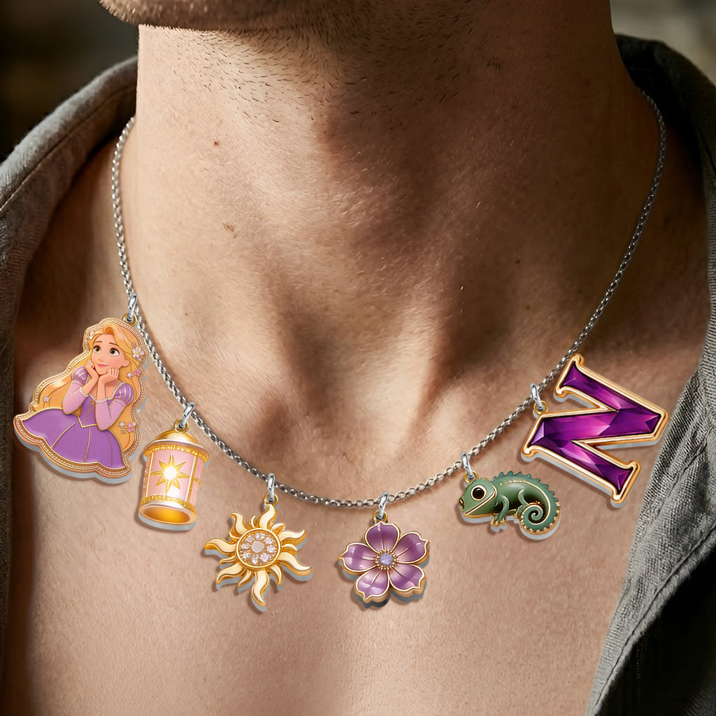 Personalized Metal Necklace with Custom Charms for Princess Fans Metal Necklaces With Pendants GradoCreations