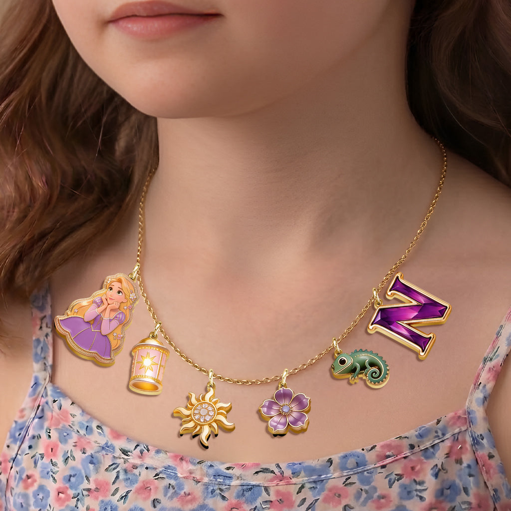 Personalized Metal Necklace with Custom Charms for Princess Fans Metal Necklaces With Pendants GradoCreations