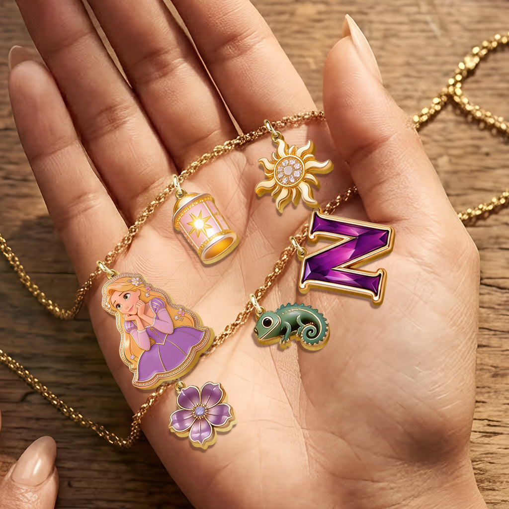 Personalized Metal Necklace with Custom Charms for Princess Fans Metal Necklaces With Pendants GradoCreations