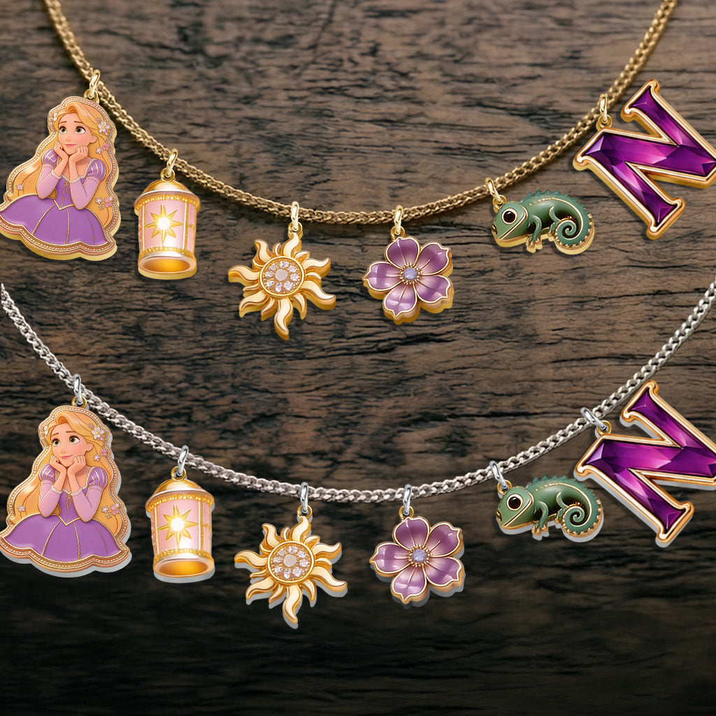Personalized Metal Necklace with Custom Charms for Princess Fans Metal Necklaces With Pendants GradoCreations