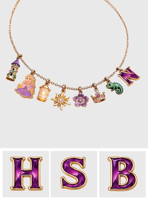 Personalized Metal Necklace with Custom Charms for Princess Fans Metal Necklaces With Pendants GradoCreations