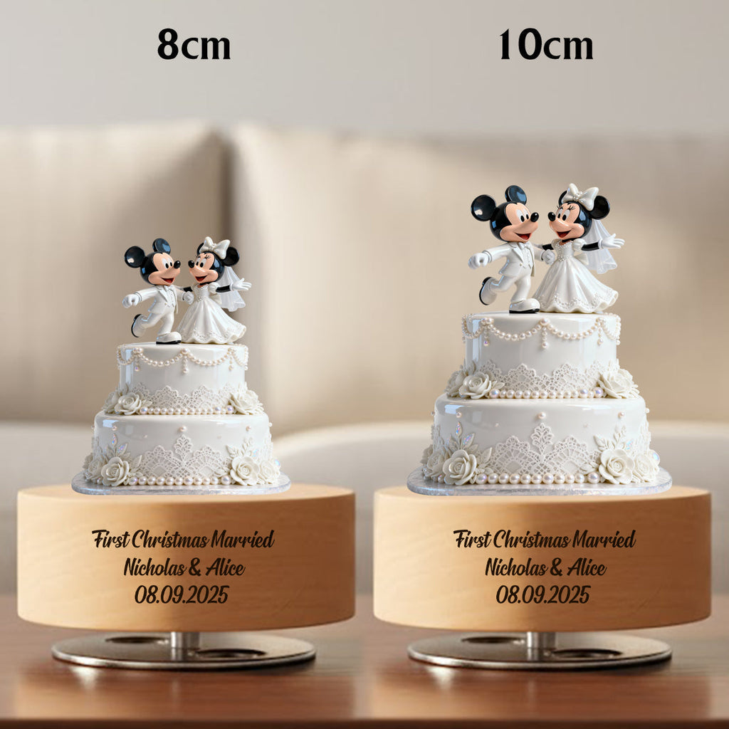 Personalized Rotating Music Plaque First Christmas Married Gift for Couple Rotating Music Plaque GradoCreations