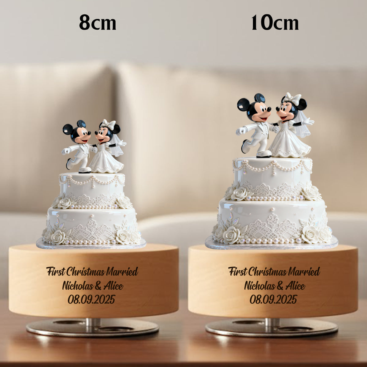 Personalized Rotating Music Plaque First Christmas Married Gift for Couple Rotating Music Plaque GradoCreations