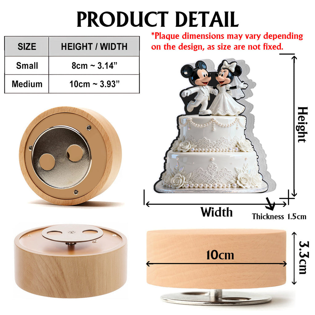 Personalized Rotating Music Plaque First Christmas Married Gift for Couple Rotating Music Plaque GradoCreations