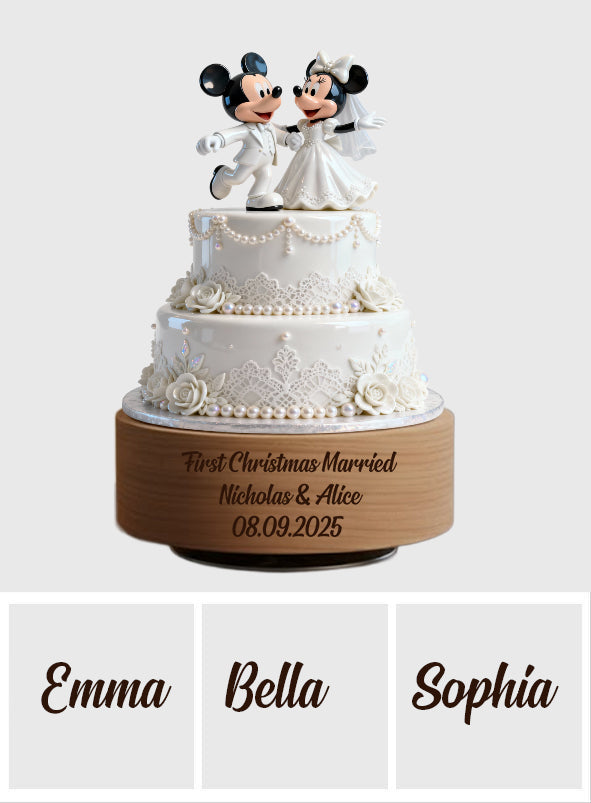 Personalized Rotating Music Plaque First Christmas Married Gift for Couple Rotating Music Plaque GradoCreations