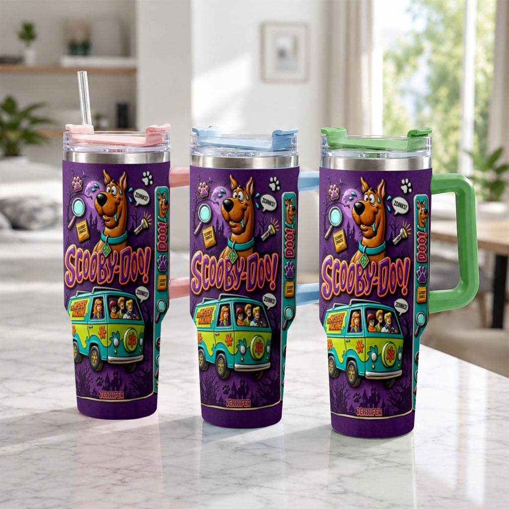 Personalized Scooby-Doo Tumbler with Handle - Halloween Gift for Movie Fans Tumbler GradoCreations