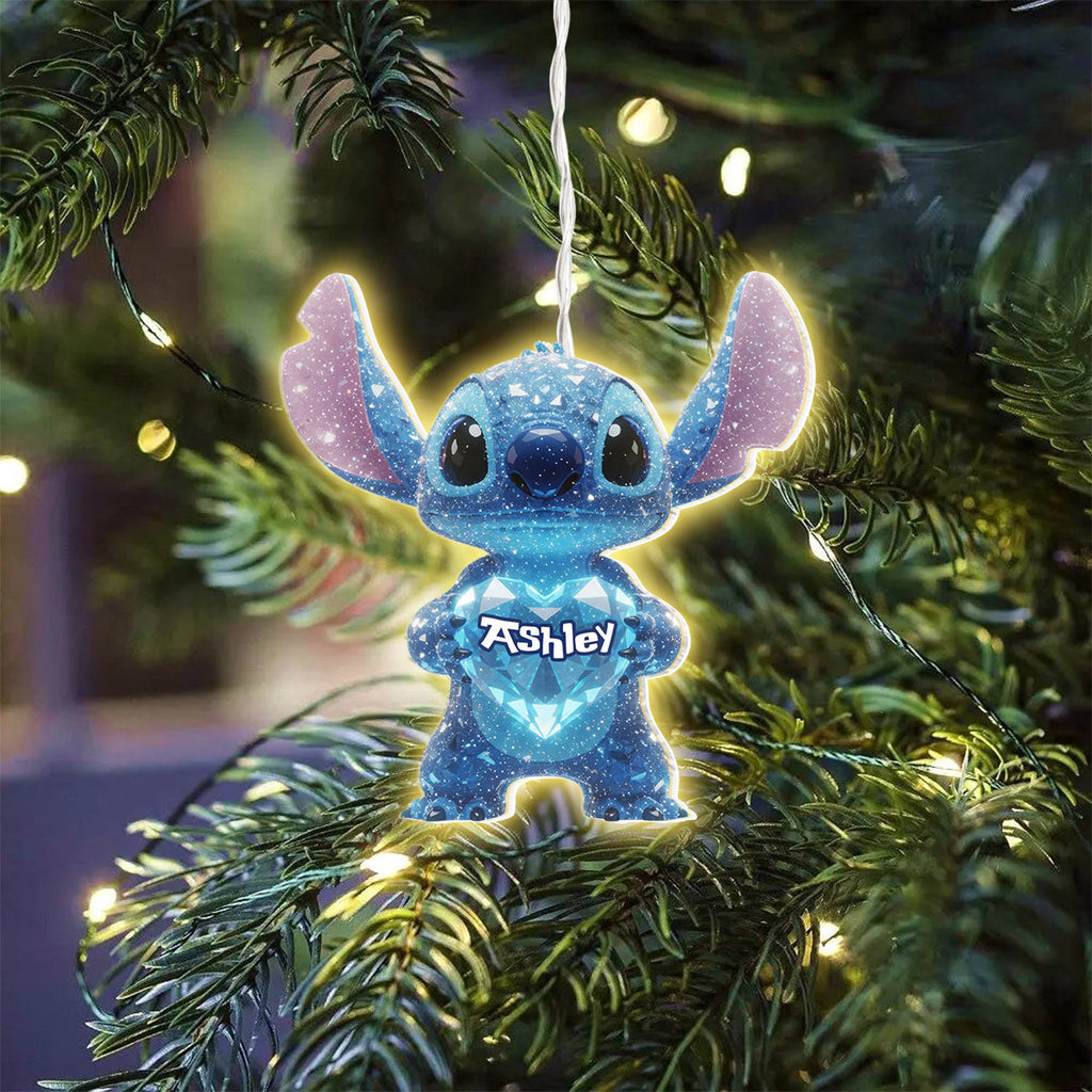 Personalized LED Light Ornament 3D Effect Gift for Family LED Light Ornament GradoCreations