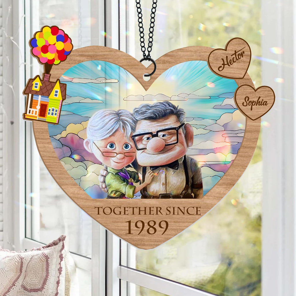 Personalized Heart Shaped Suncatcher Custom Name Gift for Anniversaries Suncatcher GradoCreations