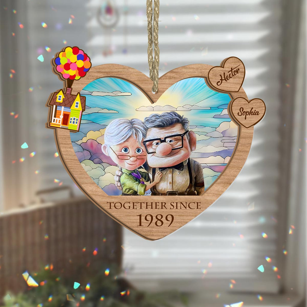 Personalized Heart Shaped Suncatcher Custom Name Gift for Anniversaries Suncatcher GradoCreations