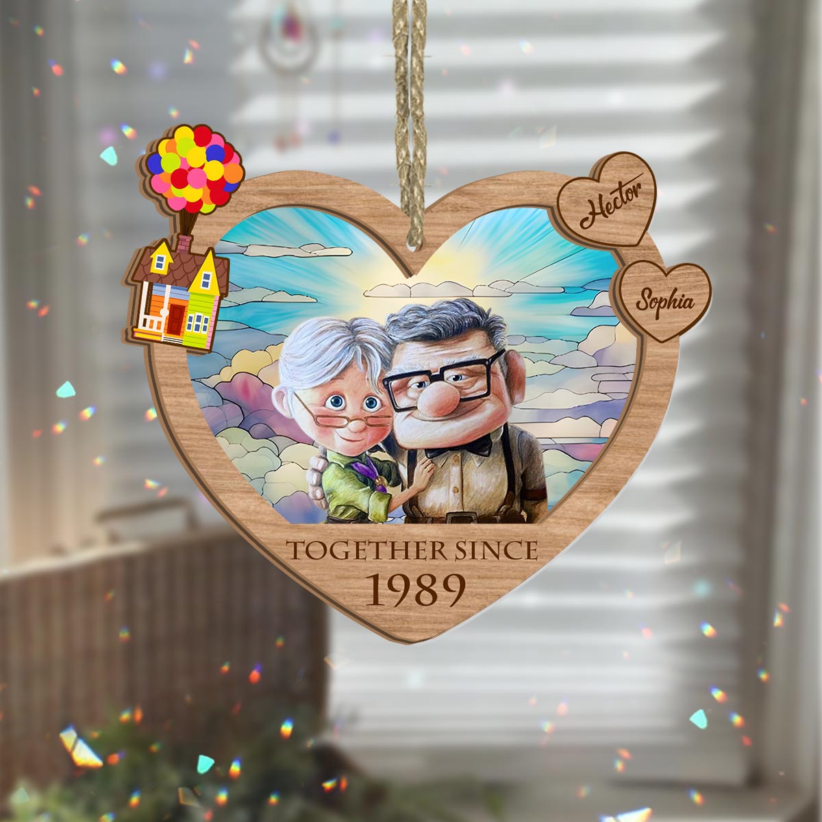 Personalized Heart Shaped Suncatcher Custom Name Gift for Anniversaries Suncatcher GradoCreations