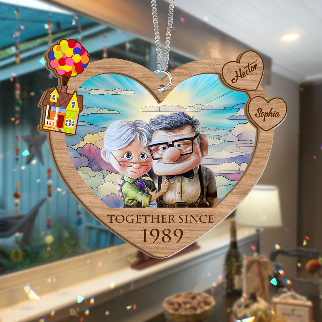 Personalized Heart Shaped Suncatcher Custom Name Gift for Anniversaries Suncatcher GradoCreations