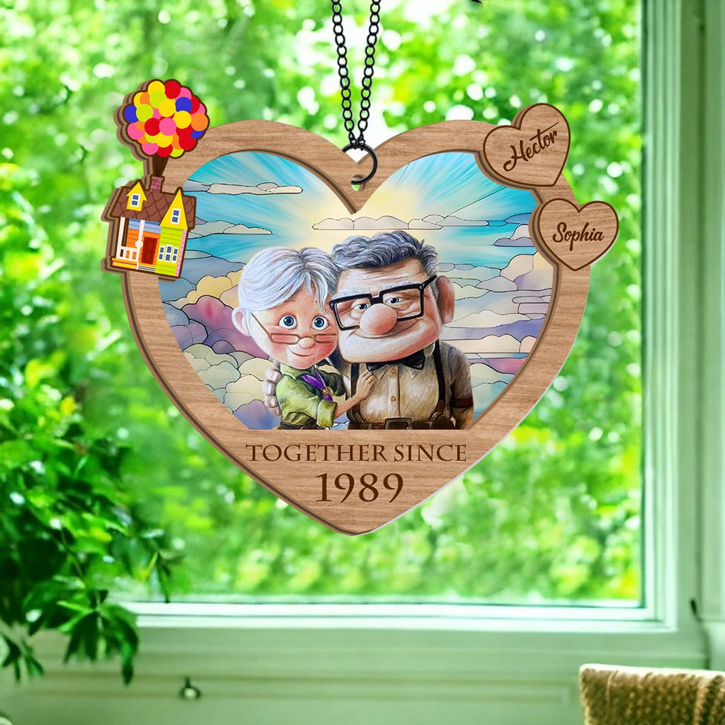Personalized Heart Shaped Suncatcher Custom Name Gift for Anniversaries Suncatcher GradoCreations