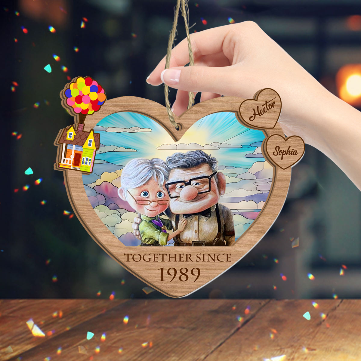 Personalized Heart Shaped Suncatcher Custom Name Gift for Anniversaries Suncatcher GradoCreations