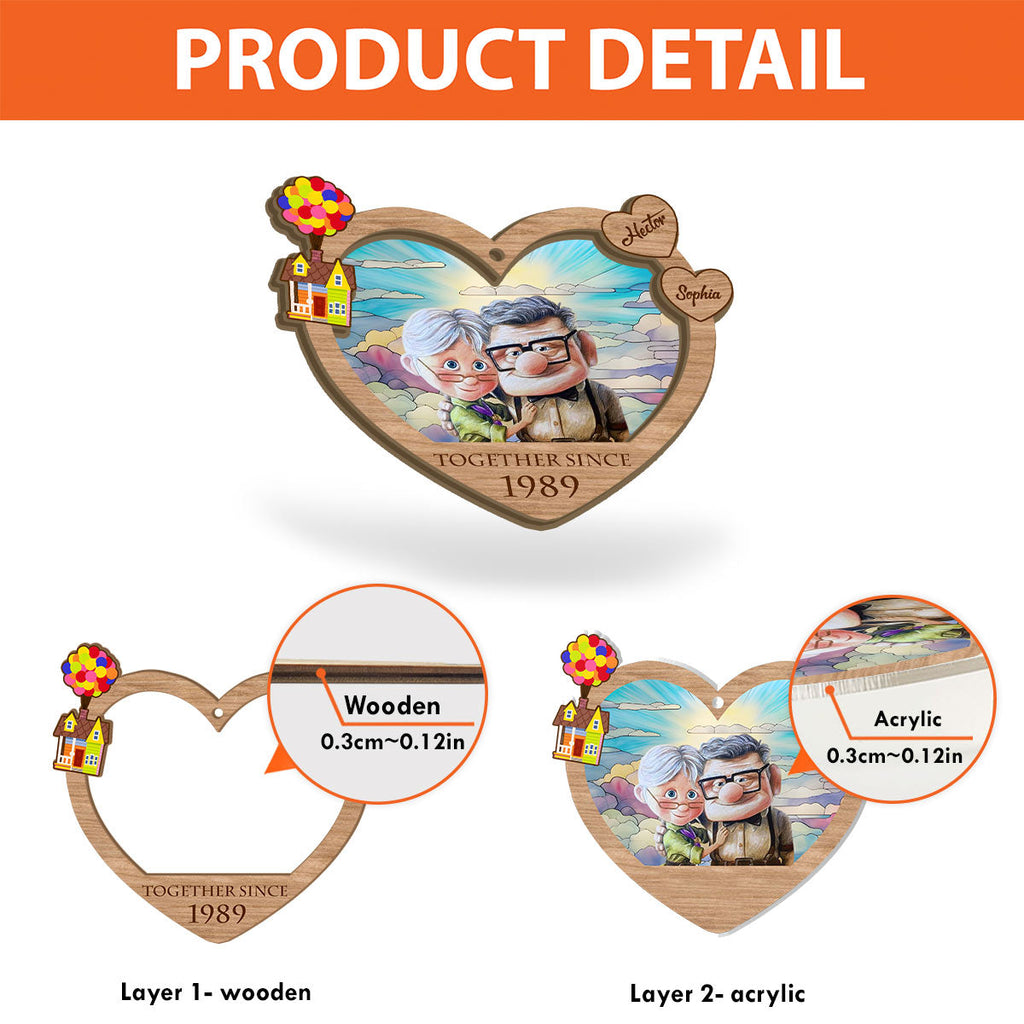 Personalized Heart Shaped Suncatcher Custom Name Gift for Anniversaries Suncatcher GradoCreations