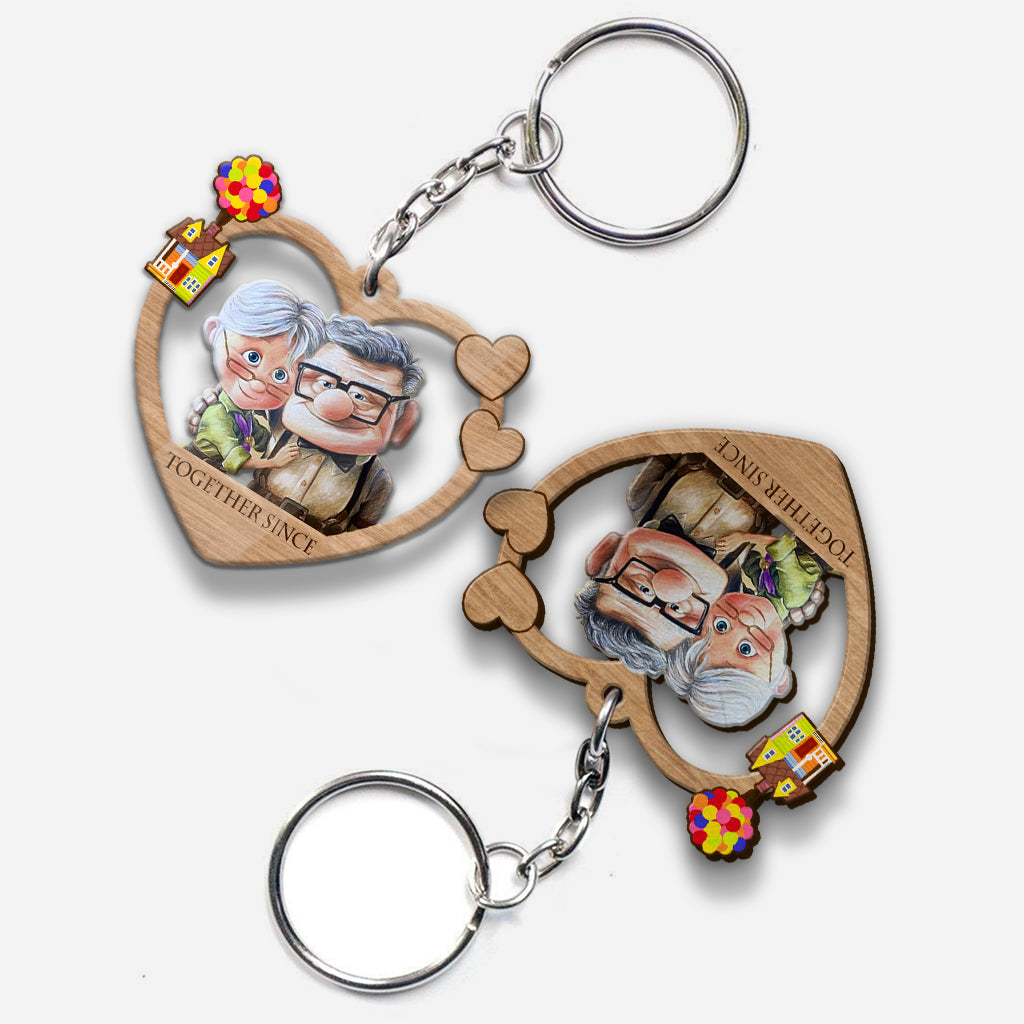 Personalized Couple Keychain Together Since Custom Name Gift Keychain GradoCreations
