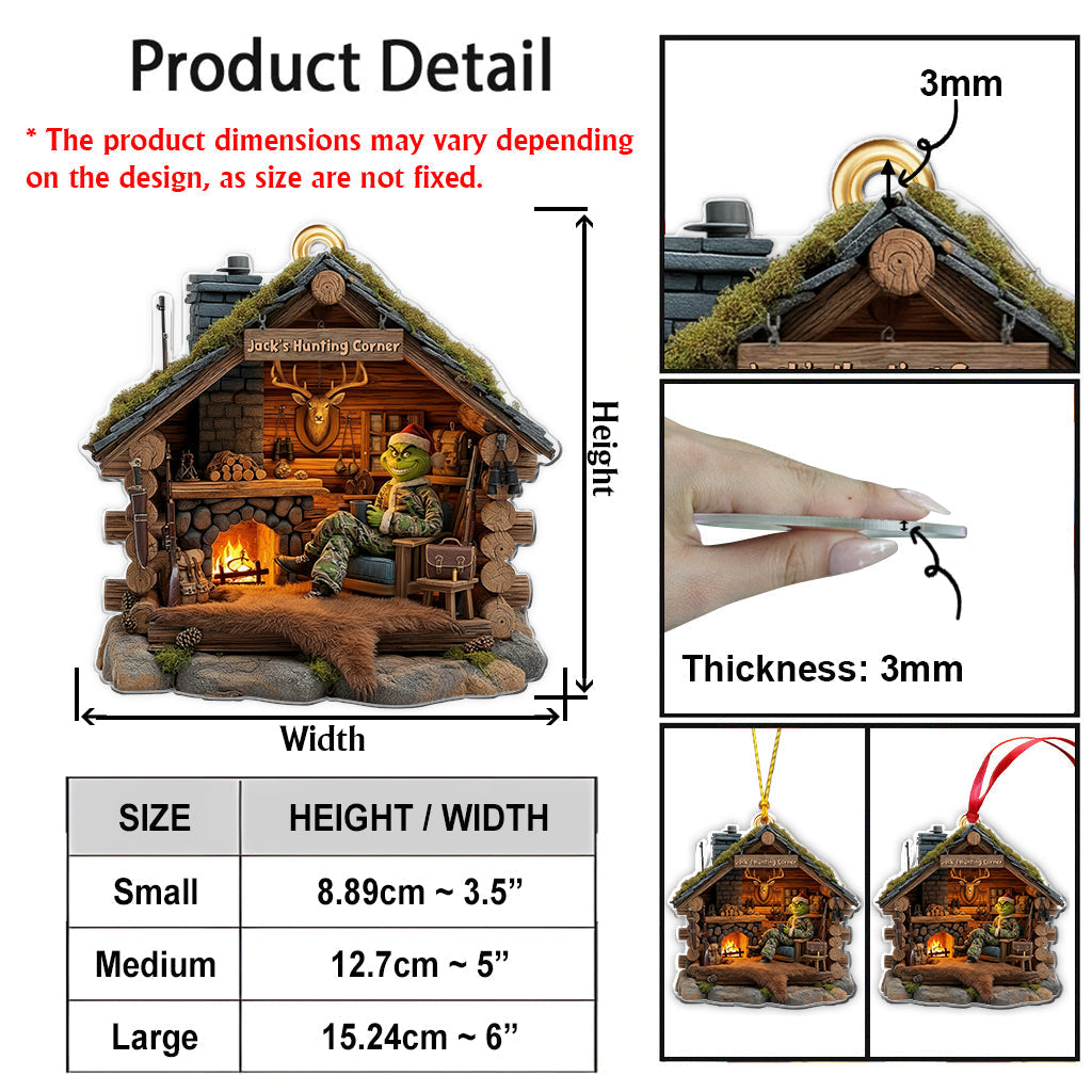 Personalized Hunting Cabin Ornament Perfect Gift for Hunters Ornament GradoCreations