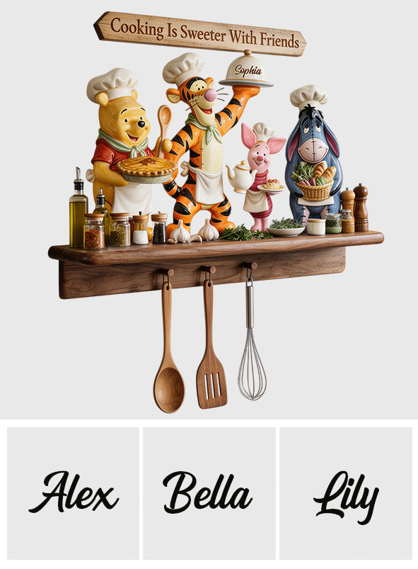 Personalized Yellow Bear Wooden Floating Shelf Gift for Kids Wooden Floating Shelf GradoCreations