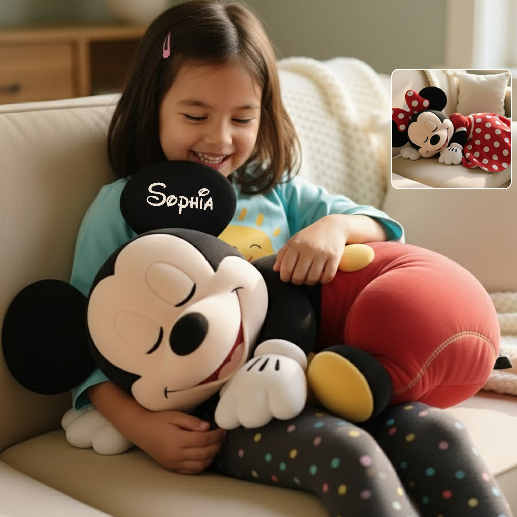 Custom Mickey Mouse Faux Fur Shaped Pillow Personalized Gift for Kids Faux Fur Shaped Pillow GradoCreations
