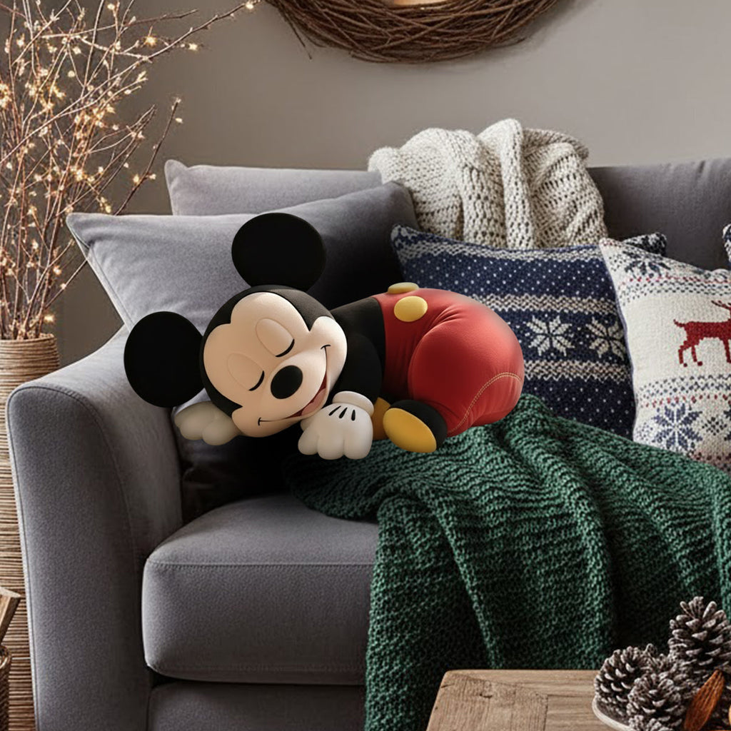 Custom Mickey Mouse Faux Fur Shaped Pillow Personalized Gift for Kids Faux Fur Shaped Pillow GradoCreations