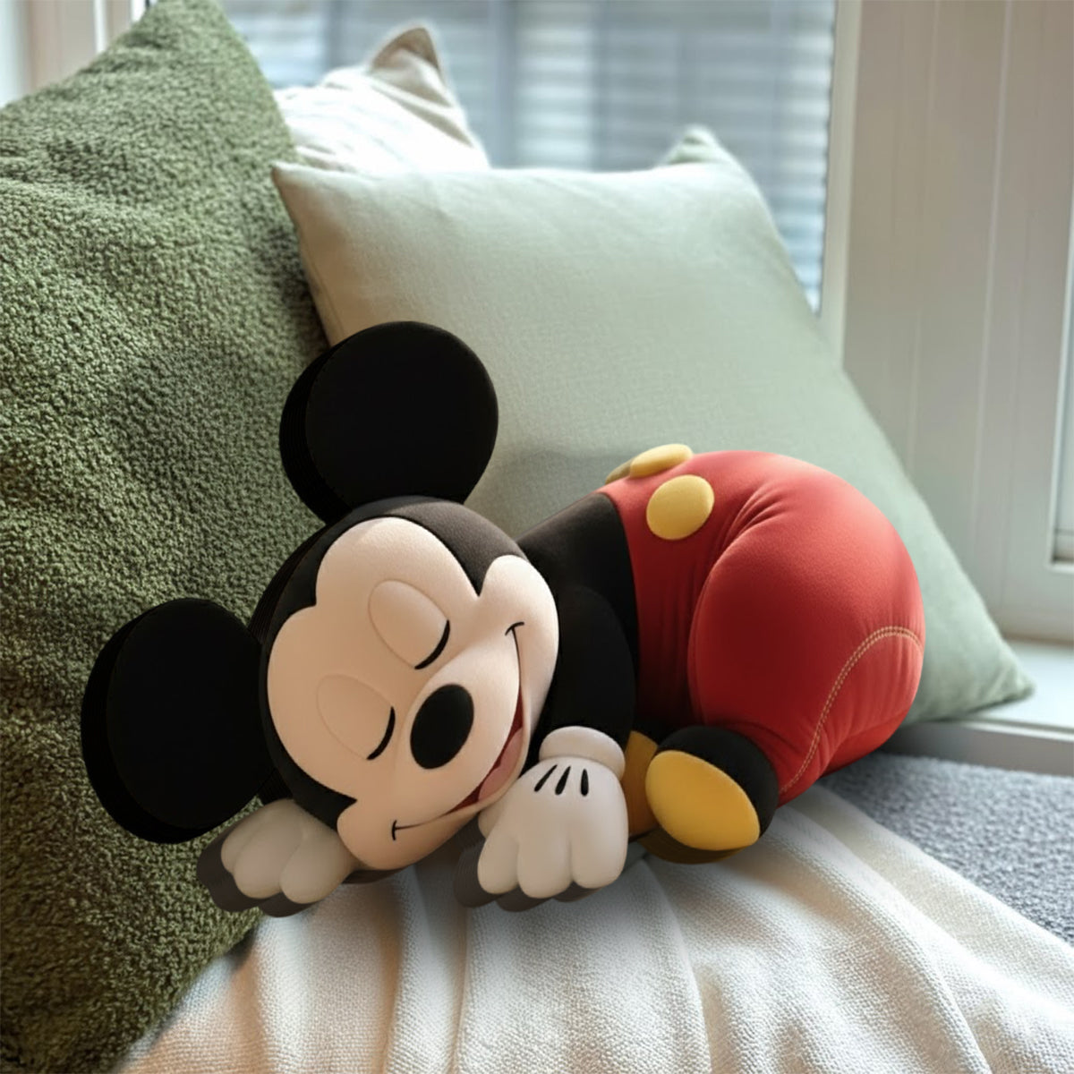 Custom Mickey Mouse Faux Fur Shaped Pillow Personalized Gift for Kids Faux Fur Shaped Pillow GradoCreations