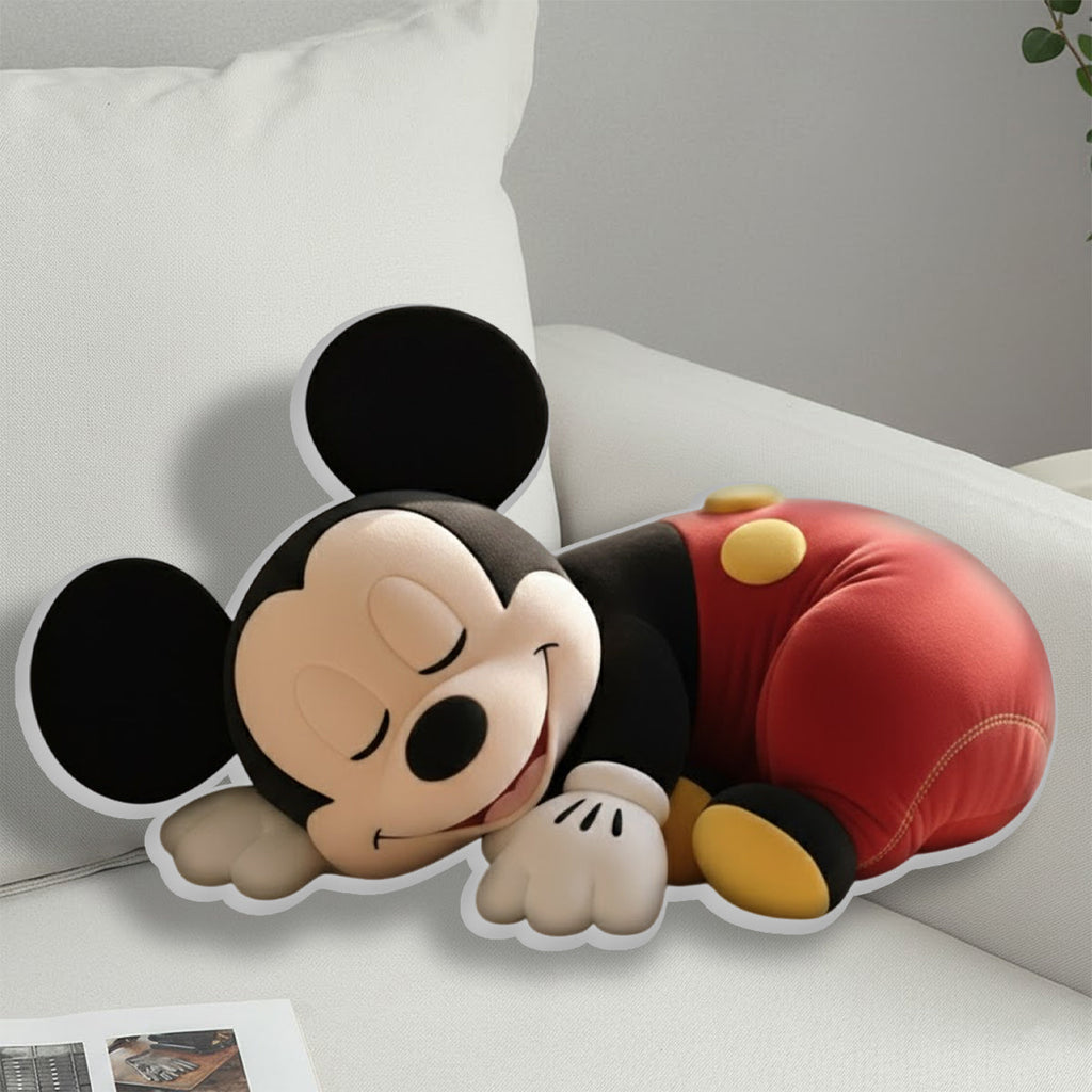 Custom Mickey Mouse Faux Fur Shaped Pillow Personalized Gift for Kids Faux Fur Shaped Pillow GradoCreations
