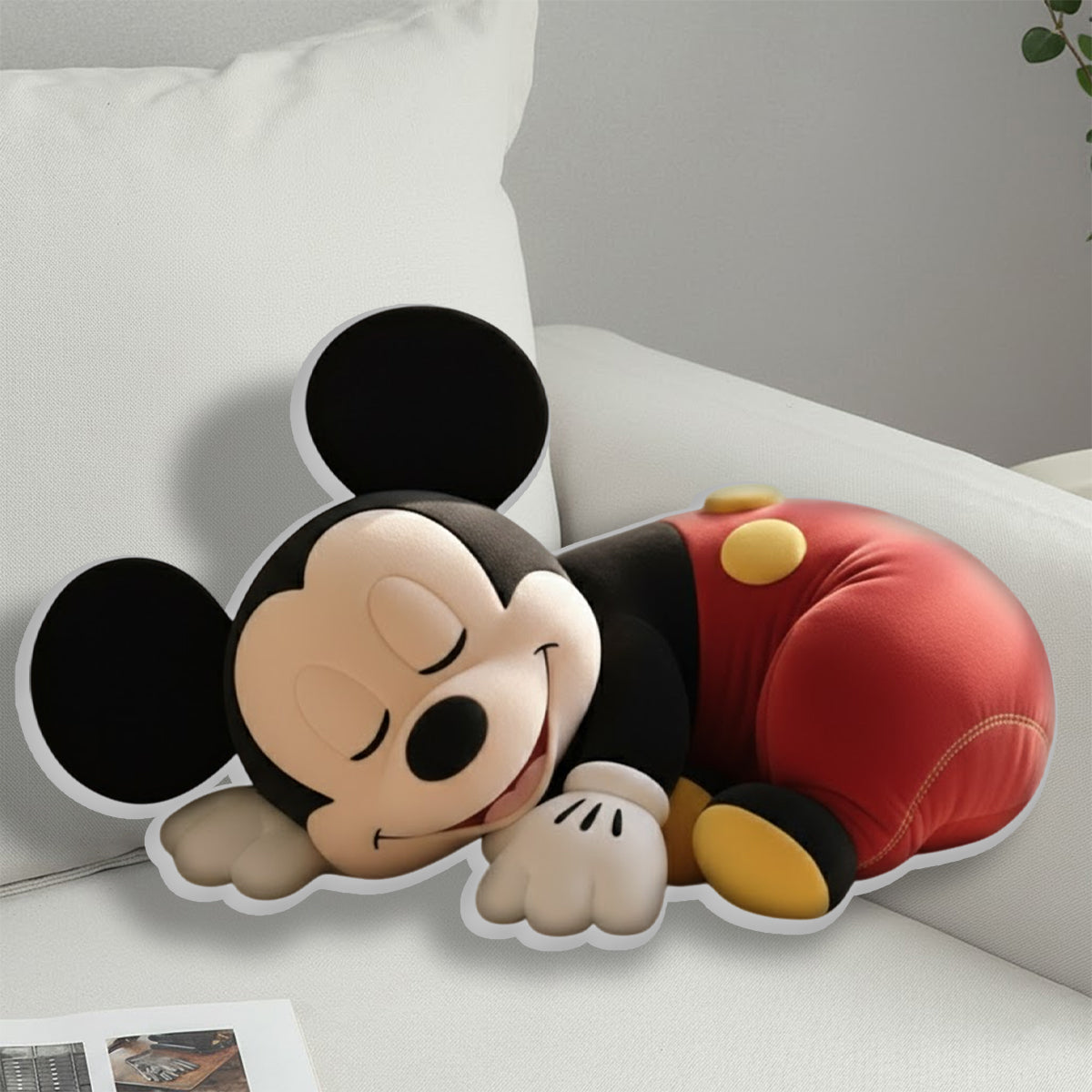 Custom Mickey Mouse Faux Fur Shaped Pillow Personalized Gift for Kids Faux Fur Shaped Pillow GradoCreations