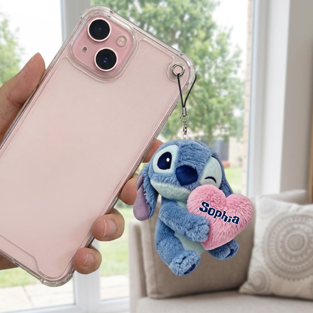 Personalized Ohana Plush Keychain Custom Name Gift for Family Plush Keychain GradoCreations