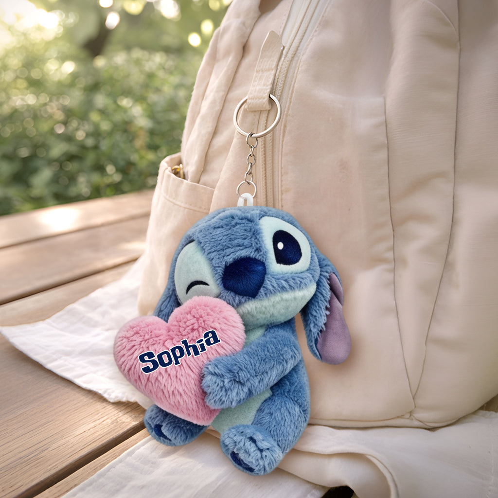 Personalized Ohana Plush Keychain Custom Name Gift for Family Plush Keychain GradoCreations