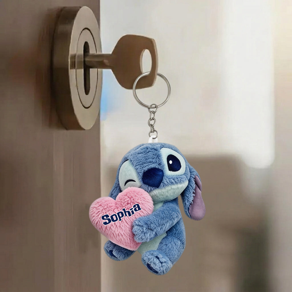 Personalized Ohana Plush Keychain Custom Name Gift for Family Plush Keychain GradoCreations