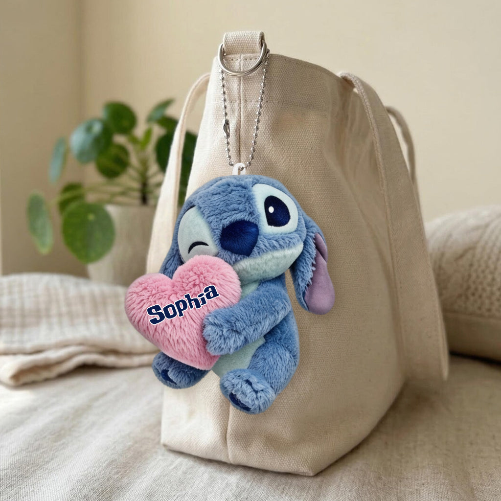 Personalized Ohana Plush Keychain Custom Name Gift for Family Plush Keychain GradoCreations
