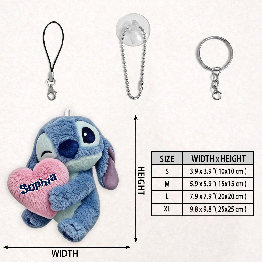Personalized Ohana Plush Keychain Custom Name Gift for Family Plush Keychain GradoCreations