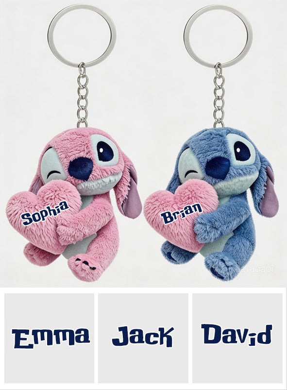 Personalized Ohana Plush Keychain Custom Name Gift for Family Plush Keychain GradoCreations