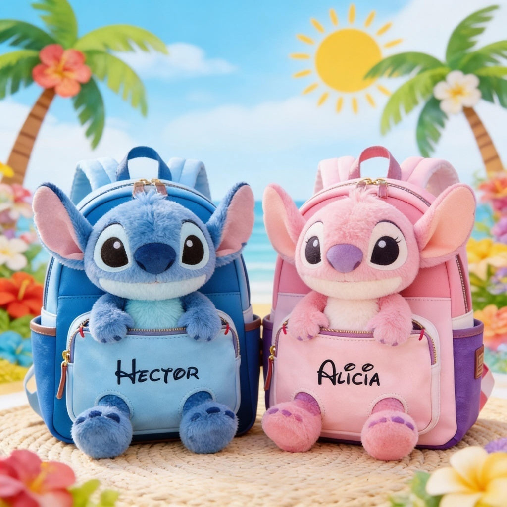 Personalized Ohana Changeable Leather Patch Backpack for Kids Changeable Leather Patch Backpack GradoCreations